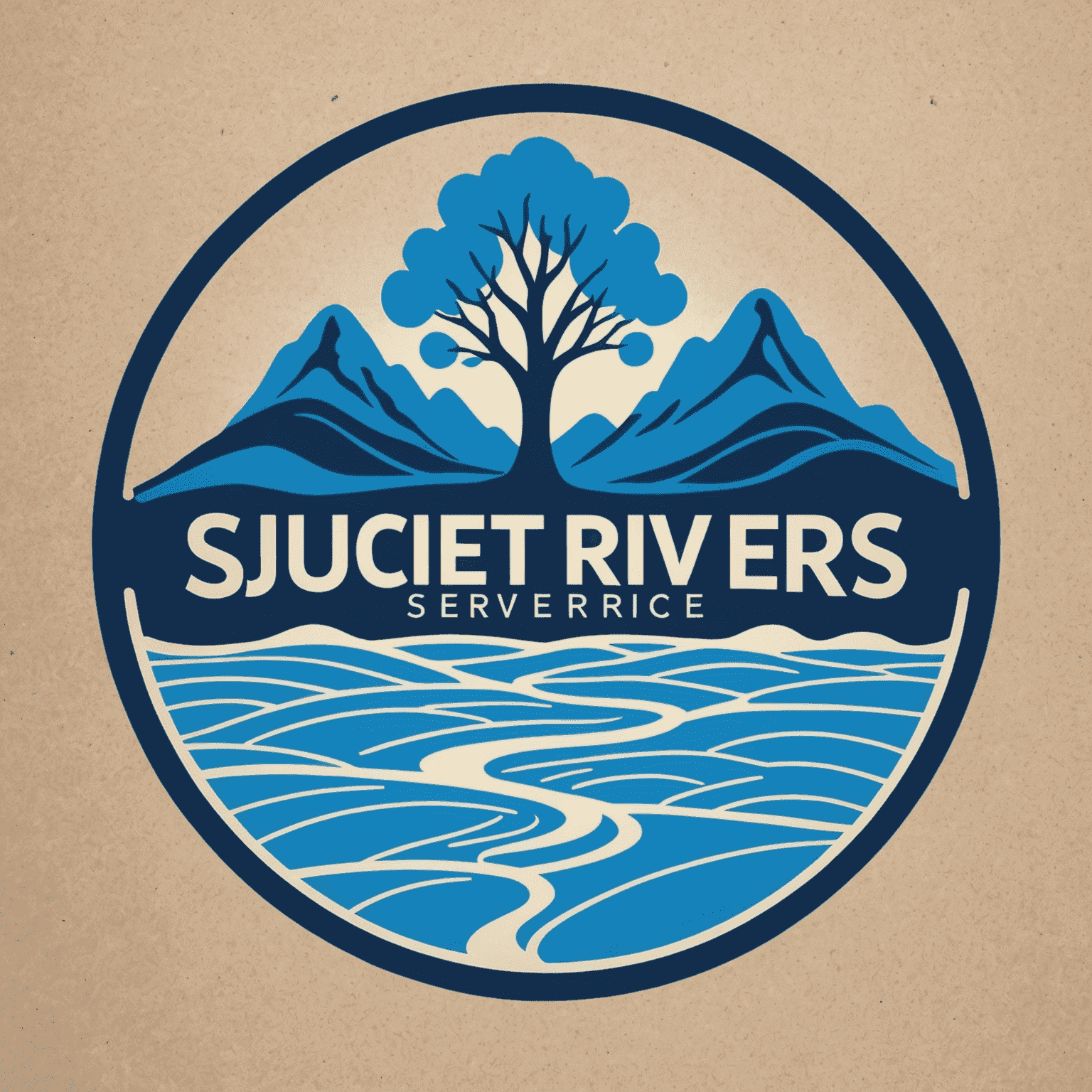 3rivers Service logo featuring a stylized river with three branches in electric blue