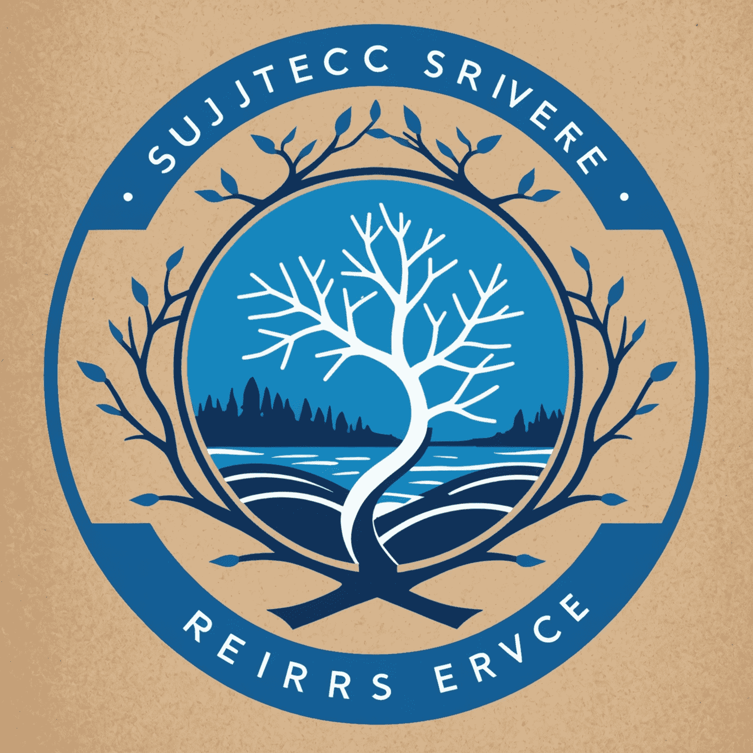 3rivers Service logo featuring a stylized river with three branches in electric blue