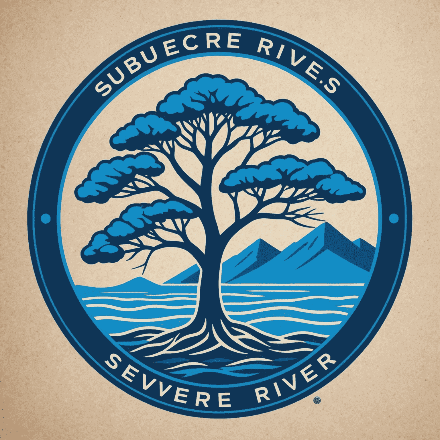 3rivers Service logo featuring a stylized river with three branches in electric blue