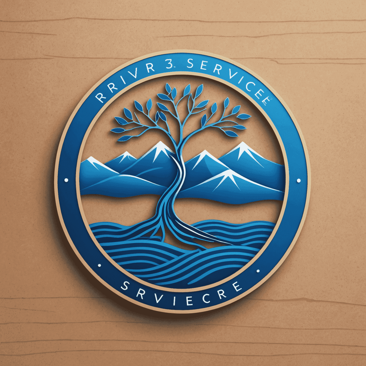 3rivers Service logo featuring a stylized river with three branches in electric blue