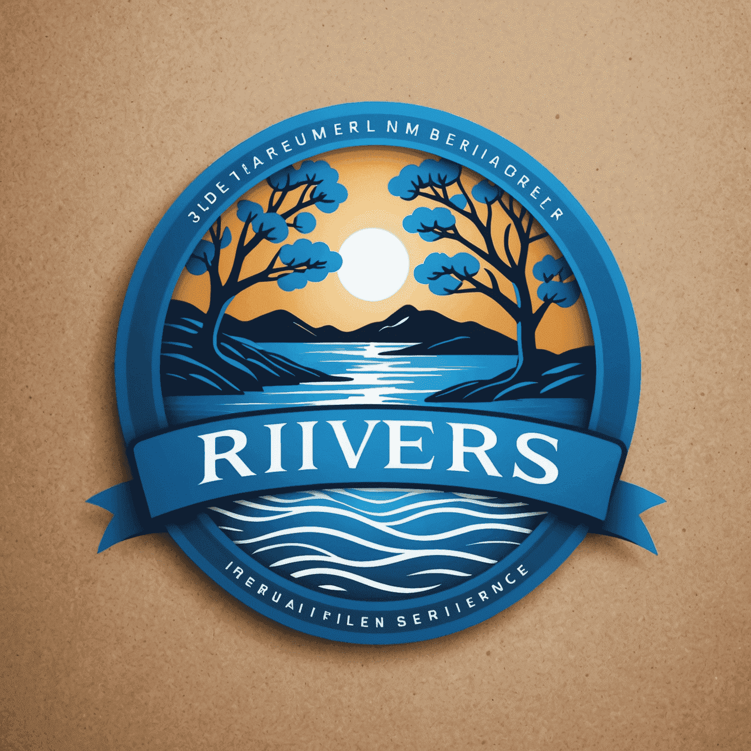 3rivers Service logo featuring a stylized river with three branches in electric blue