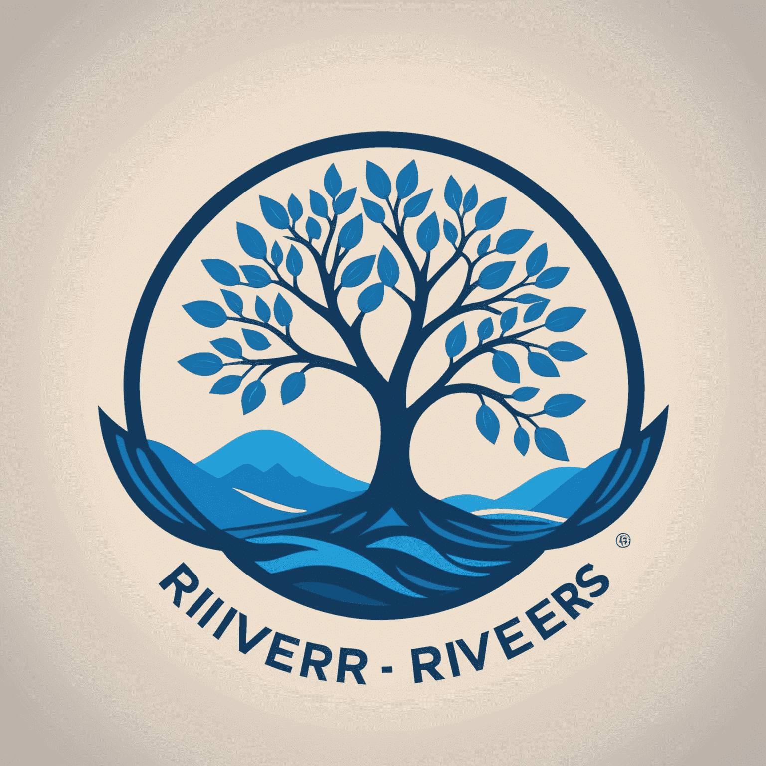 3rivers Service logo featuring a stylized river with three branches in electric blue